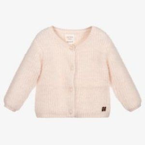 Carrament Beau pink fluffy girls cardigan size 8 and size 12